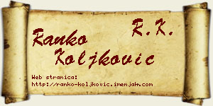 Ranko Koljković vizit kartica